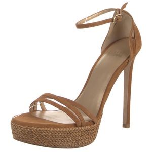 Stuart Weitzman Suede Platform Heeled Sandals